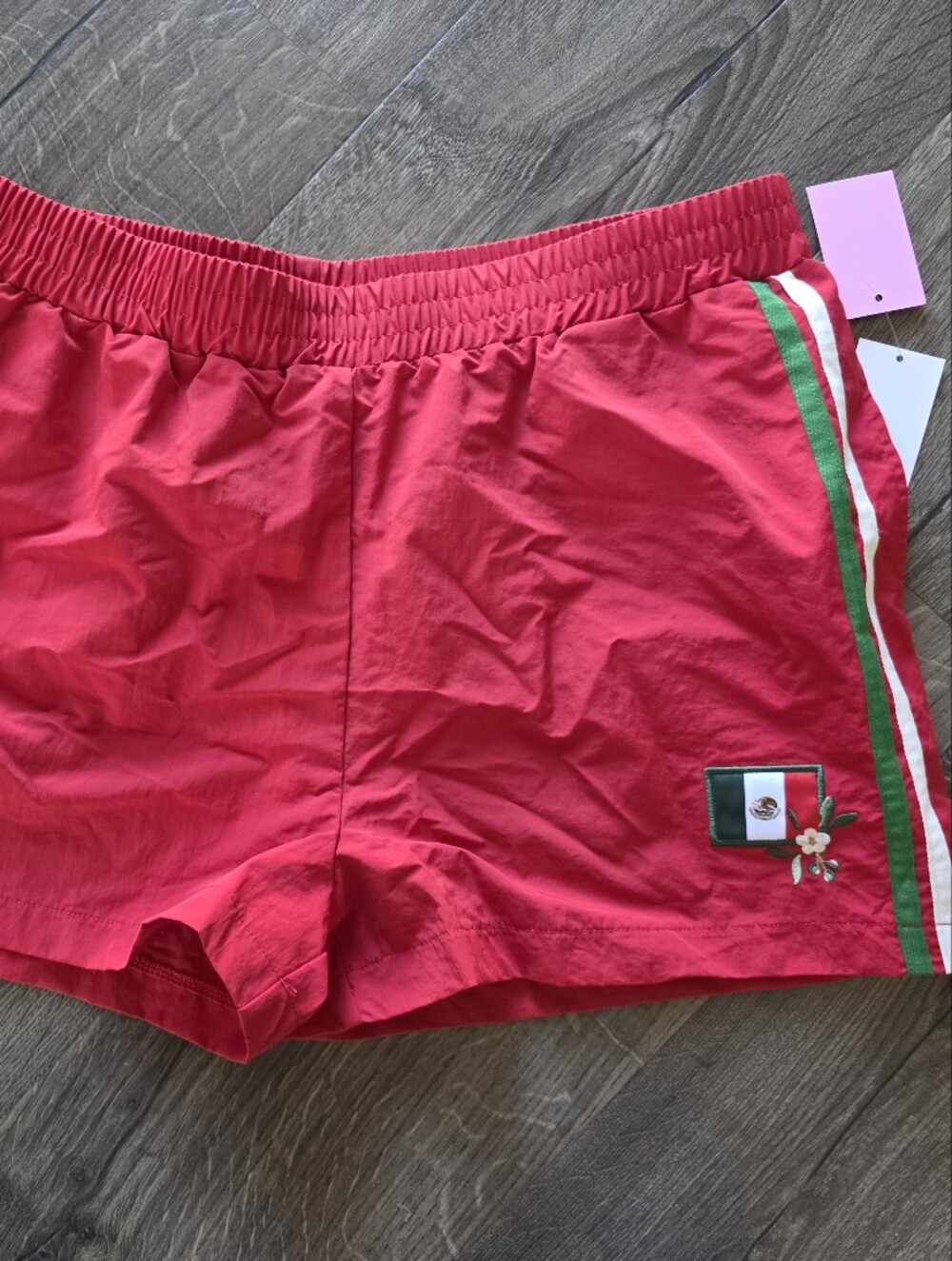 Zoe + Liv Mexico Red Nylon Shorts